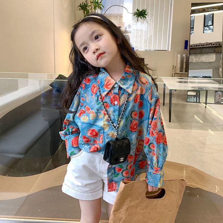 

Jackets 2023 Summer Kids Coat Graffiti Shirt Long-sleeved Girls Comfortable Casual Tops All-match Boutique ClothingSimpleStyle