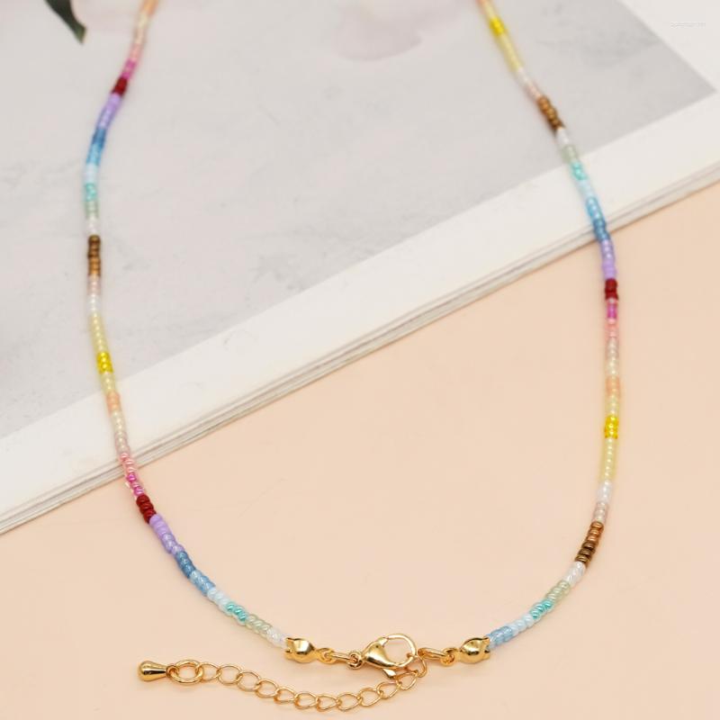 

Chains Go2Boho Women Stainless Steel Chain Choker Necklaces Colorful Beaded Pearl Pendant Necklace Girl Gift Handmade Summer Jewelry