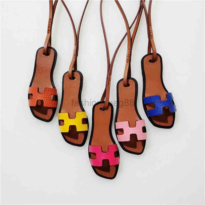 

Luxury Mini Slipper Bag Charm Leather Shoe Keychain Fashion Brand Sandal Handbag Ornament Women Accessories Car Pendant Gift