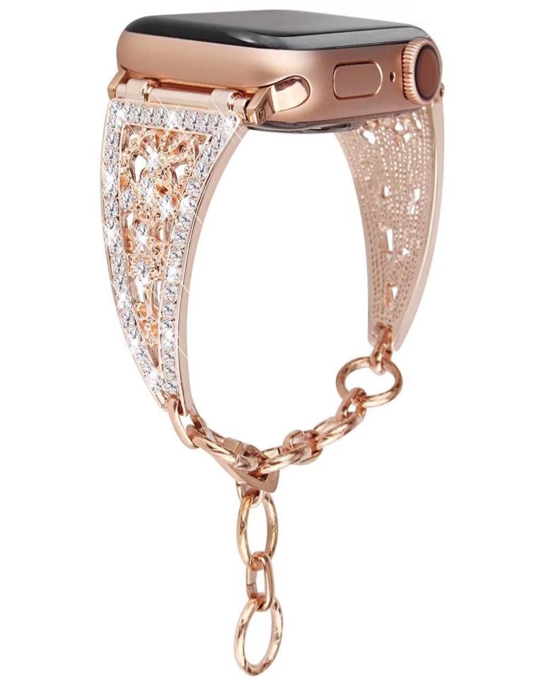 

Luxury Bling Diamond Women Bracelet for Apple Watch Band Series 6 SE 5 4 3 Metal Strap for IWatch 40mm 44mm 38mm 42mm Chain Belt2177313