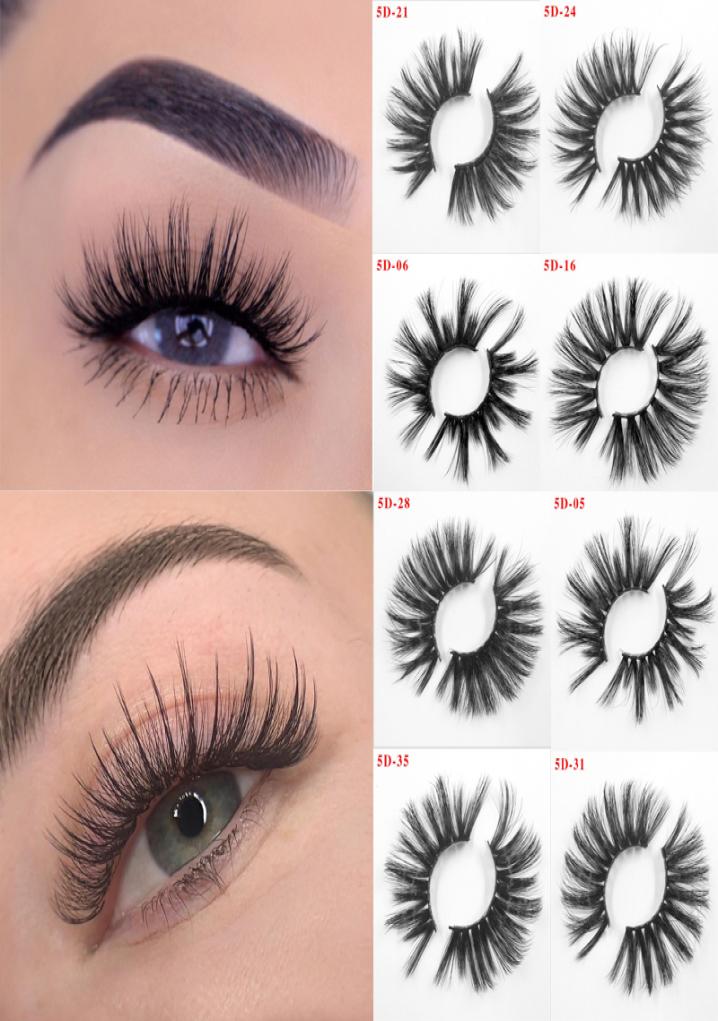 

25mm Lashes Dramtic 5D Faux Mink Hair False Eyelashes Wispies Fluffy Full Strips Eyelashes Long Handmade Eye Extension2304804