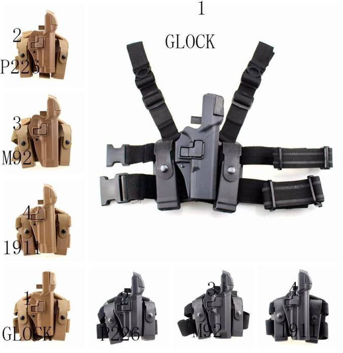 

Brand New Cheap High Quality Nylon Tactical Puttee Thigh Belt Drop Leg Holster Pouch for 1911 M92 P226 G178505604, Black