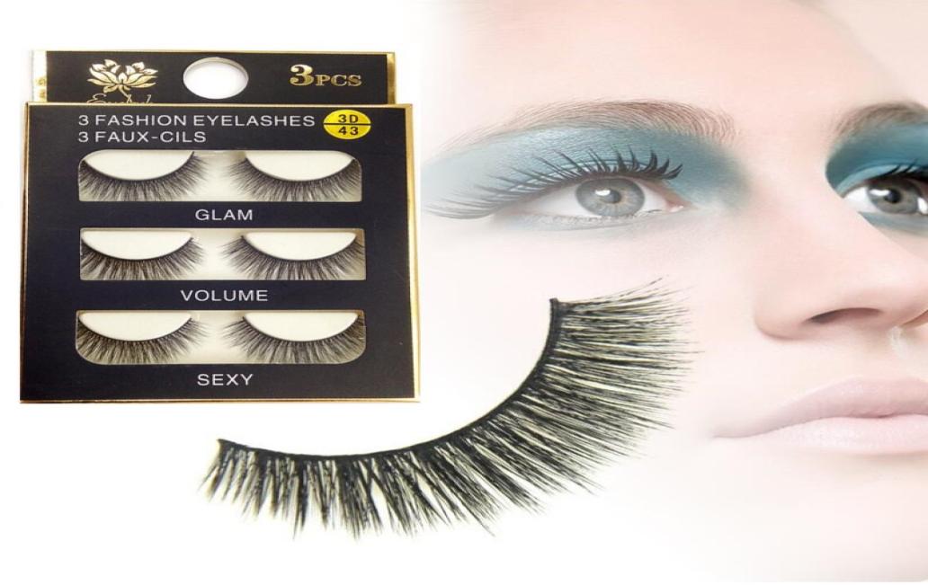 

3D false eyelashes 3 Pairslot Sexy 100 Handmade Thick Long False Eyelashes Fake Eye Lashes Eyelash High Quality3533167