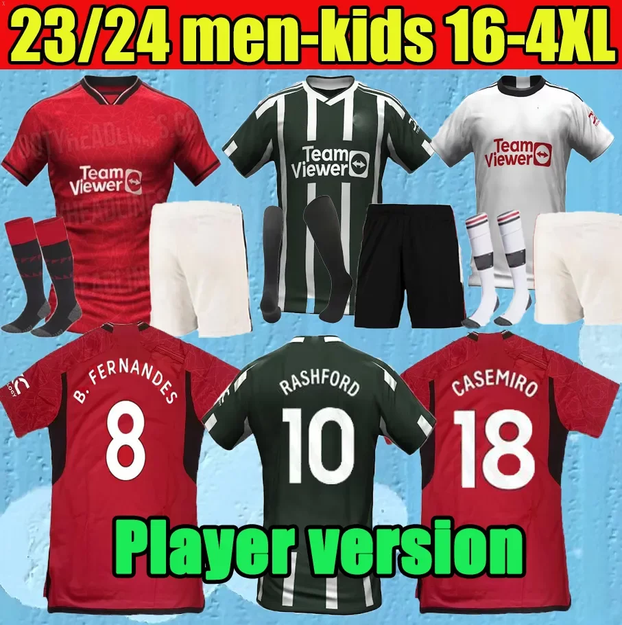 

23 24 SANCHO soccer jerseys BRUNO FERNANDES RASHFORD football shirt 2023 2024 men kids KIT MANS UTDS MARTINEZ CASEMIRO ANTONY MANCHESTERS Garnacho Fans Player SPR