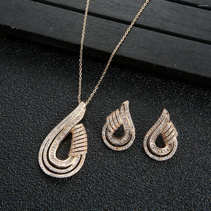 

Necklace Earrings Set Luxury Zircon For Women High Quality Party/Wedding Jewelry D1470, Picture shown