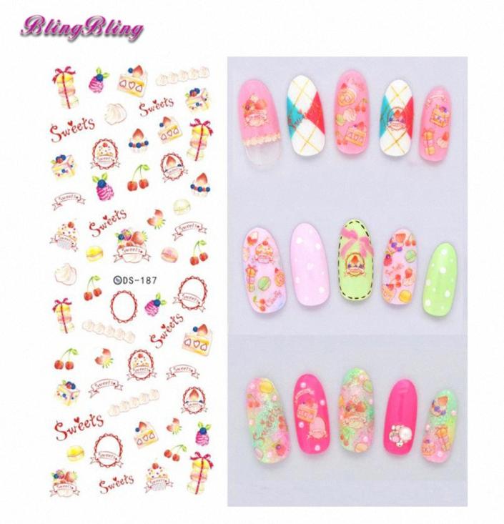 

1 Pcs Ice cake Colorful Water Transfer Nail Sticker Lovely Dolphin Rainbow Image Nail Art Decorations Decals jh0y4873184, Light yellow
