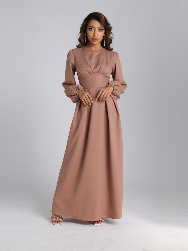 

Ethnic Clothing Ramadan Eid Dubai Muslim Dress Elastic Cuff Slevee Islam Abayas Women Vestidos Robe Longue Vetement Femme Musulman Robes