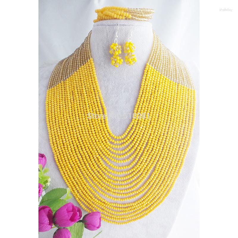 

Necklace Earrings Set Est Design African Crystal Beads For Nigerian Party And Wedding Jewelry, Picture shown