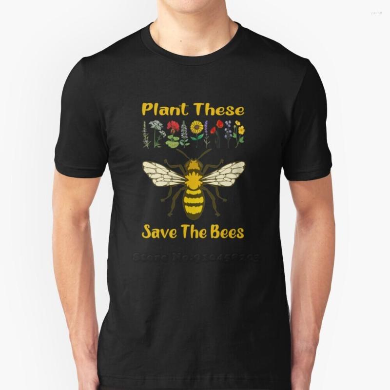

Men' T Shirts Plant These Save The Bees Shirt Men T-Shirt Soft Comfortable Tops Tshirt Tee Clothes Bee Lovers Ennel Geranium, Mtee-white