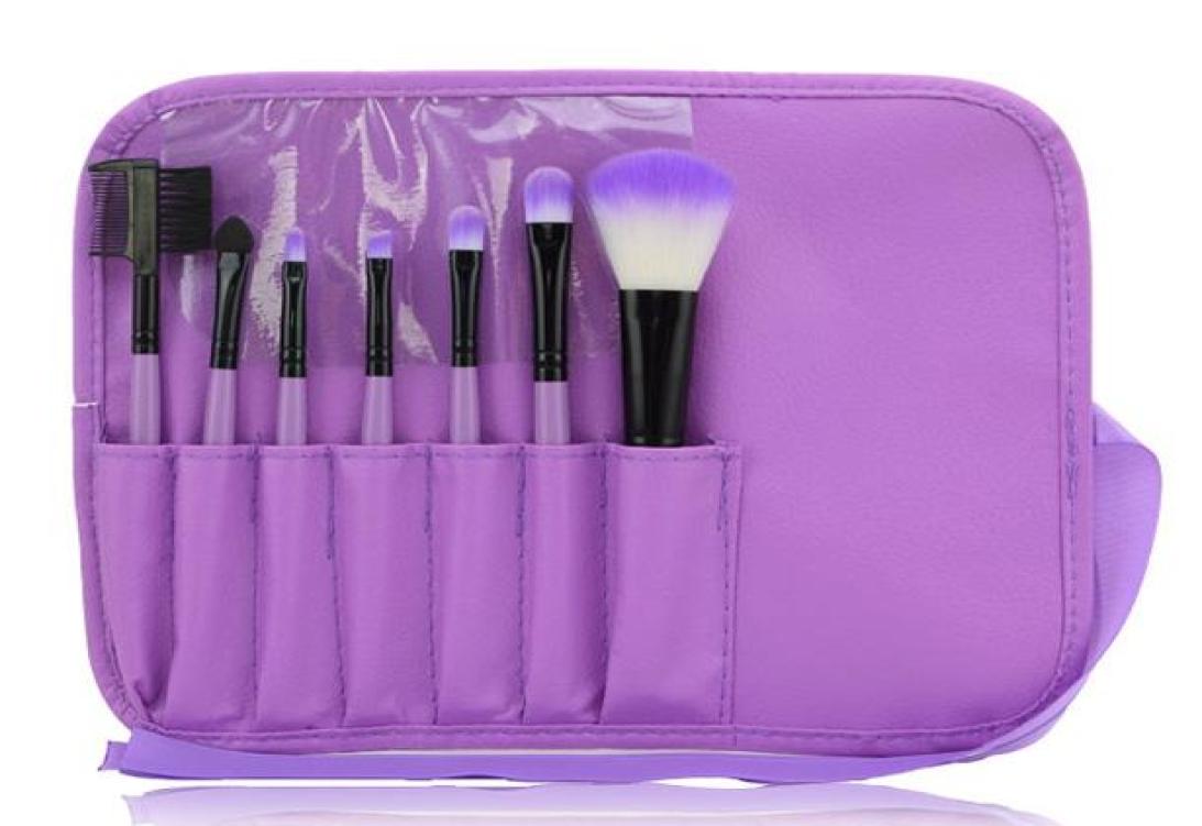 

2016 Makeup Brushes Make Up Brush Set Kits Eyelash Blush Brush Eyeshadow Brush Sponge Sumudger 7pcs Make Up Tools PU Bag5976499