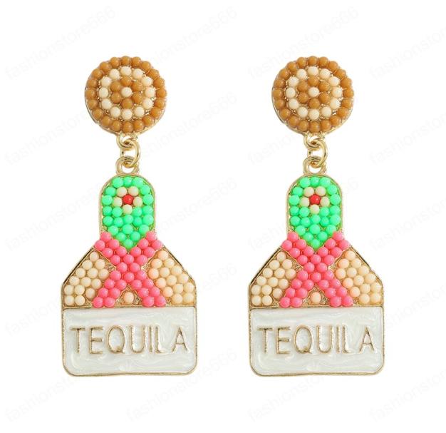 

Trendy Colorful Seed Bead Bottle Earrings for Women Handmade Beaded Statement Drop Earrings Charm Jewelry Gift8247776