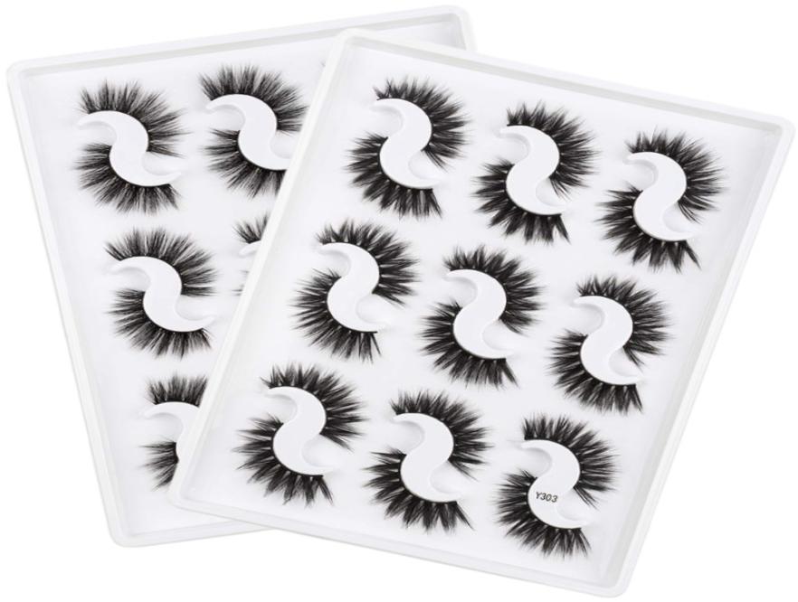 

3D Mink lashes boxes eyelash packaging 9 Pairs Natural Makeup Eyelashes2207416