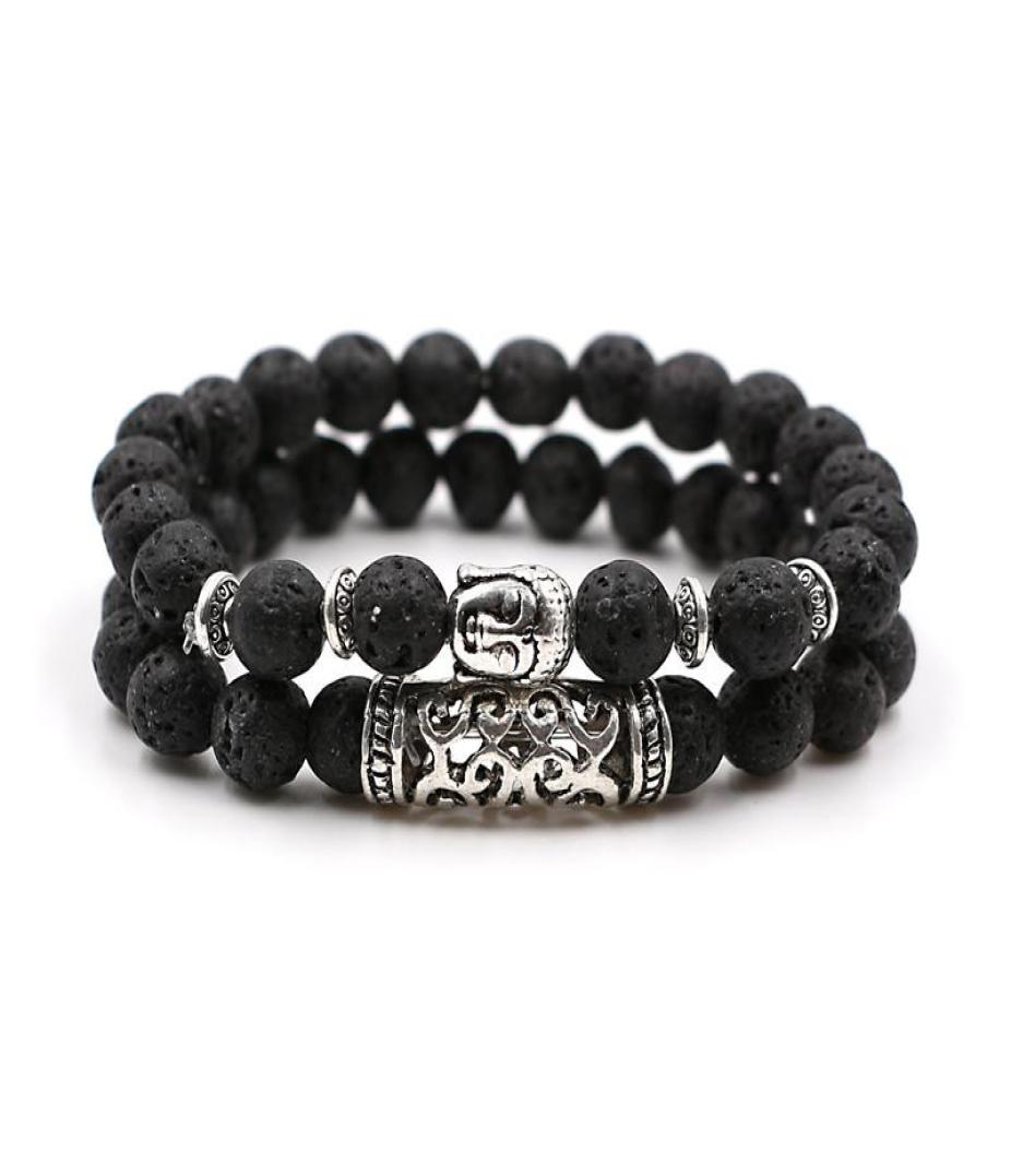 

designer jewelry Volcanic Rocks Couple Beads Stone Bracelet For Women Beaded Bracelets Buddhism Buddha Head Bangles For Men Pulsei8197354