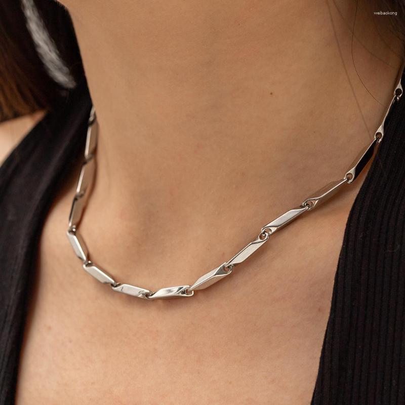 

Pendant Necklaces Uworld Stainless Steel Thick Handmade Chain Metal Texture 18 K Plated Fashion Necklace Waterproof Jewelry Bijoux Femme