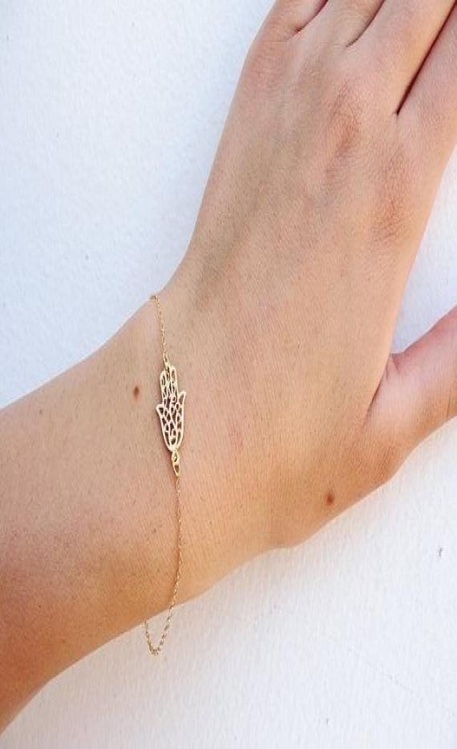 

Bracelets for Women Fashion sell Girl Beautifully Jewelrys for Women Gold Silver Hamsa Bracelet Palm Bracelet Figure bracelet5789422