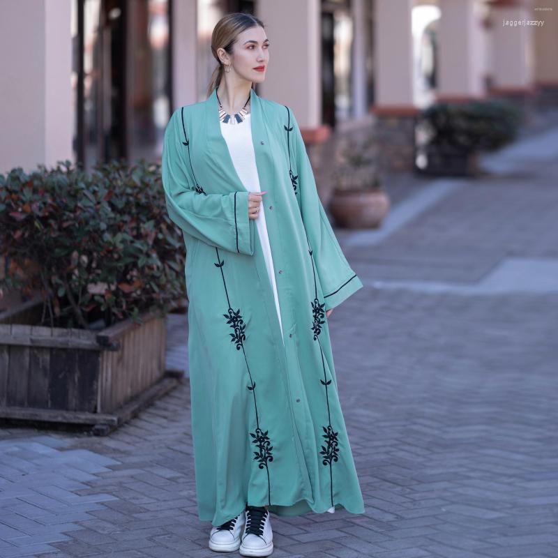 

Ethnic Clothing Women Fashion Open Abayas Embroidery Muslim Kimono Cardigan Islamic Arabic Dress Kaftan Ramadan Dubai Turkish Dresses