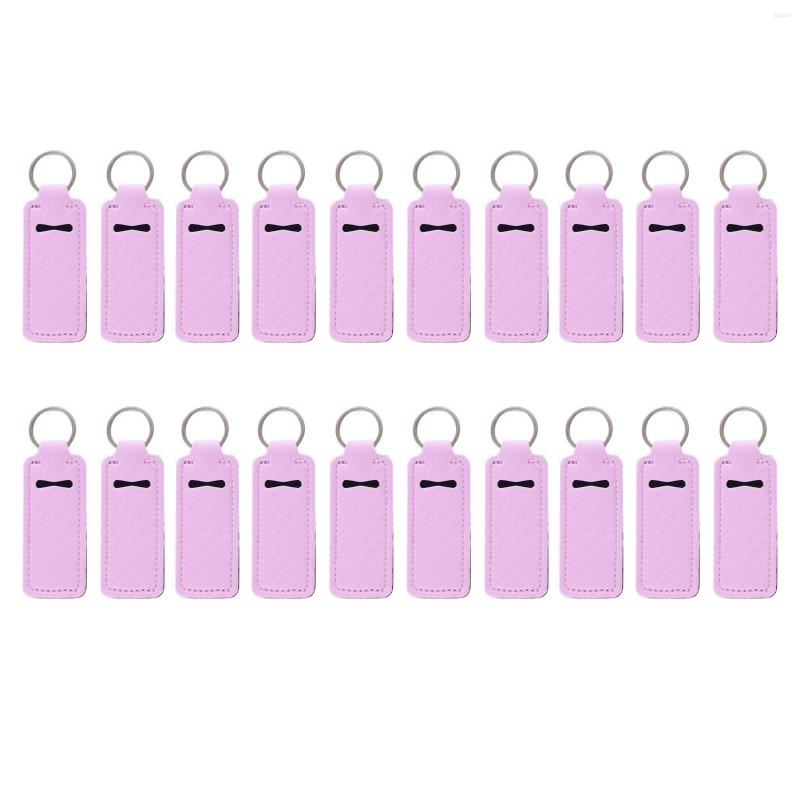 

Jewelry Pouches Keychain Neoprene Chapstick Holders Lipstick Cases Cover Hand Bottle Key Chain(Pink)