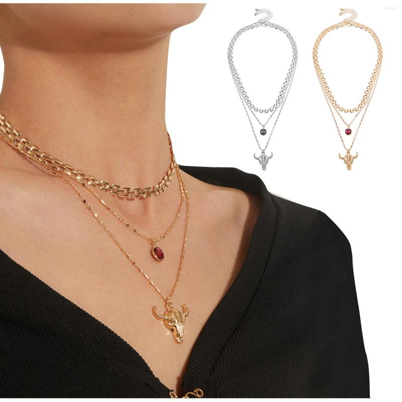 

Chains Fashion Women Multilayer Alloy Pendant Necklace Chain Jewelry Aesthetic Luxury For Collar