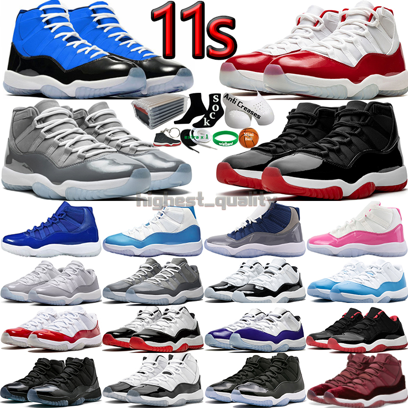 

With Box Men Basketball Shoes Cherry Cool Grey Cement Concord 45 Bred UNC Gamma Blue Midnight Navy Space Jam 72-10 25th Anniversary Mens Women Trainers Sports Sneakers, Color-6
