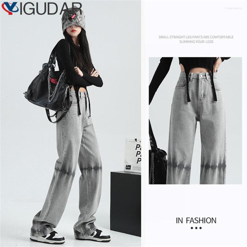 

Women's Jeans Woman High Waist Wide Leg Denim Clothing Blue Vintage Quality 2023 Fashion Straight Pants Thickening Women
