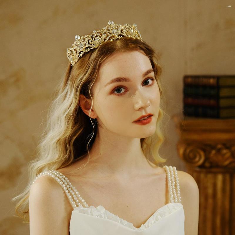 

Hair Clips Baroque Sliver Crystal Bridal Tiaras Crowns Women Rhinestone Pageant Diadem Veil Tiara Bride Headbands Wedding Accessories