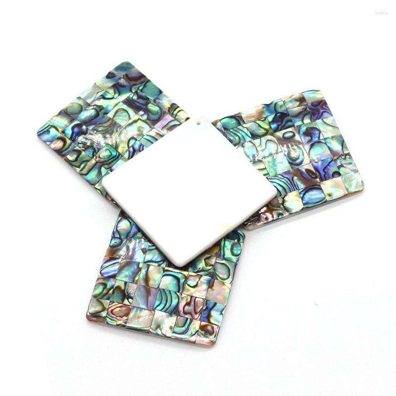 

Pendant Necklaces Natural Abalone Shell Rhombus Pendants For Jewelry Making Supplies DIY Accessories Earrings Necklace Women Vintage Gift