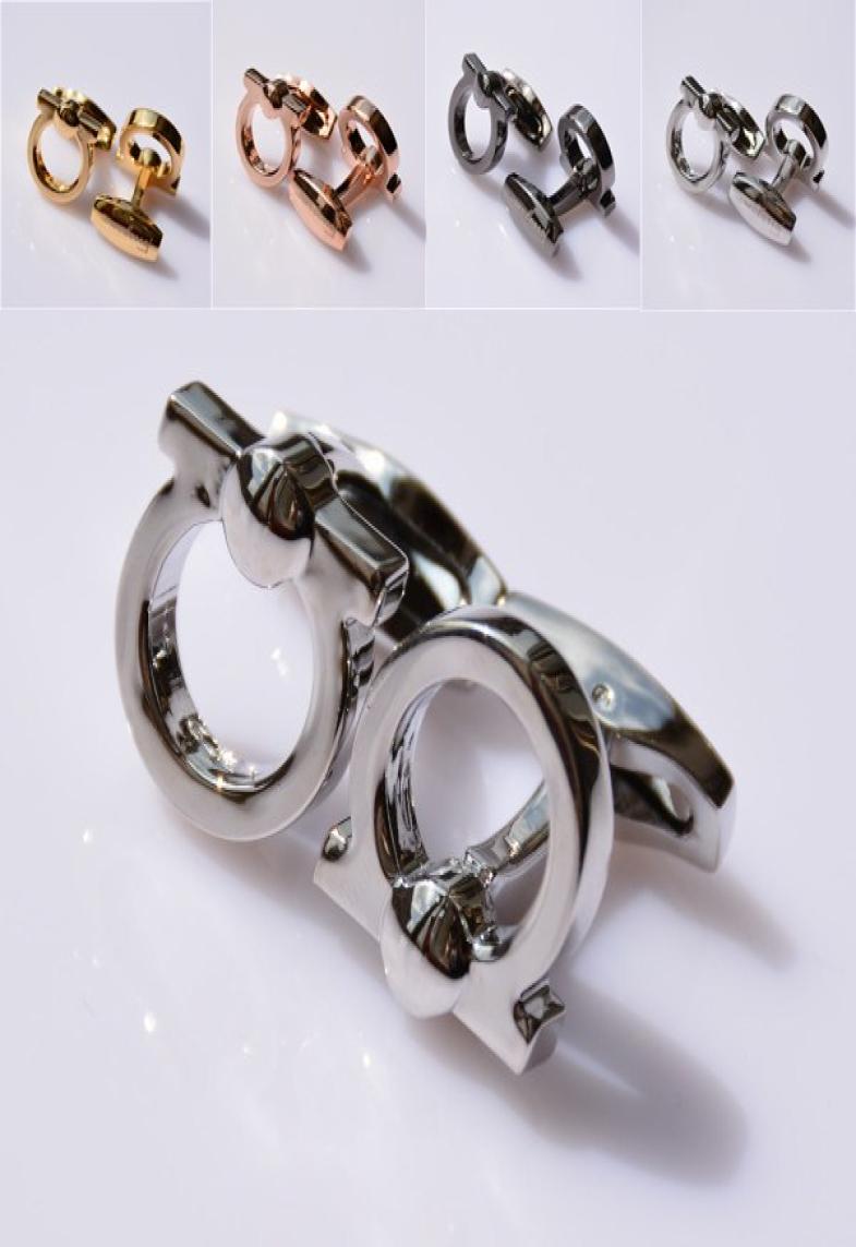 

2019 New Arrival 4 Colors Mens Wedding Shirt Cufflink Jewelry Fashion Copper Metal Cuff Links Gift5611325