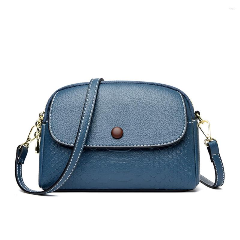 

Evening Bags 2023 Trend High Quality Soft Leather Women's Shoulder Crossbody Designer Fashion Handbags Luxury Ladies Messenger, Blue