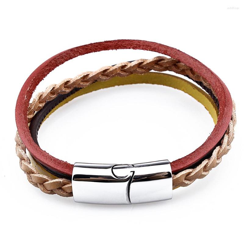 

Charm Bracelets HAWSON Charms Bracelet Women Colorful Leather Stainless Clasp Four Layer Wristband Bangle
