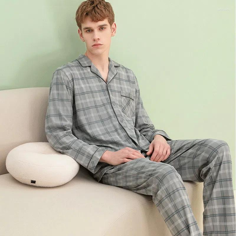 

Men's Sleepwear Mens Pajamas Letter Casual Soft Sets Men Plaid Pants Cotton Home Wear Lounge Nightwear Loungewear, Color 12