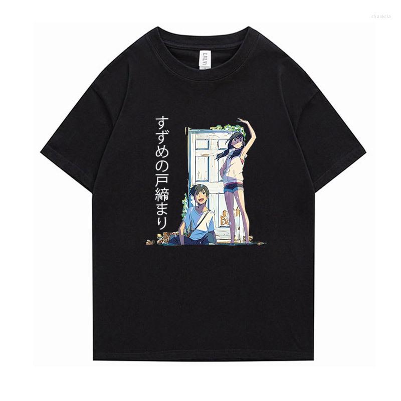 

Men's T Shirts COTTON Suzume No Tojimari Japanese Short Sleeve T-shirt For Men And Women Harajuku Oversized Shirt Streetwear