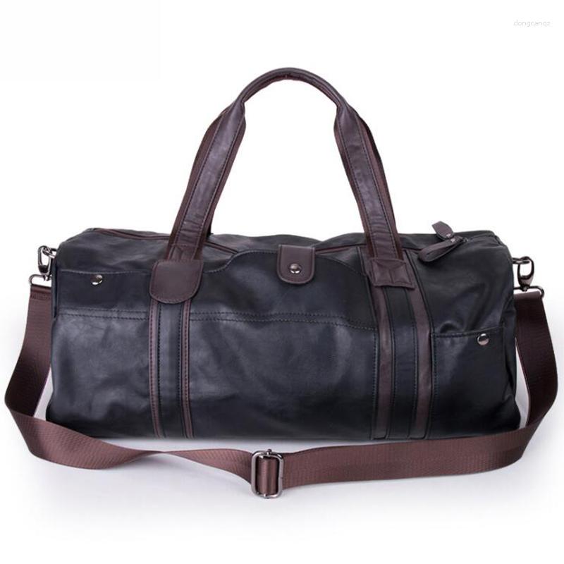 

Outdoor Bags PU Leather Shoulder Bag Fitness Sport Men For Gym Gymsack Travel Handbag Sportsbag Golf Mochila Tas Training Women, Blue