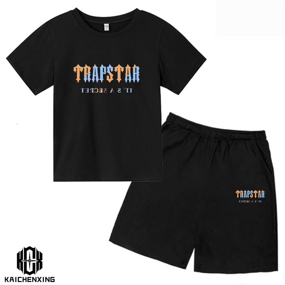 

T shirts 2023 Summer TRAPSTAR Tshirt Kids Boys Beach Shorts Sets Streetwear Tracksuit Men Women Clothes Girls Sportswear 230620, Picture color