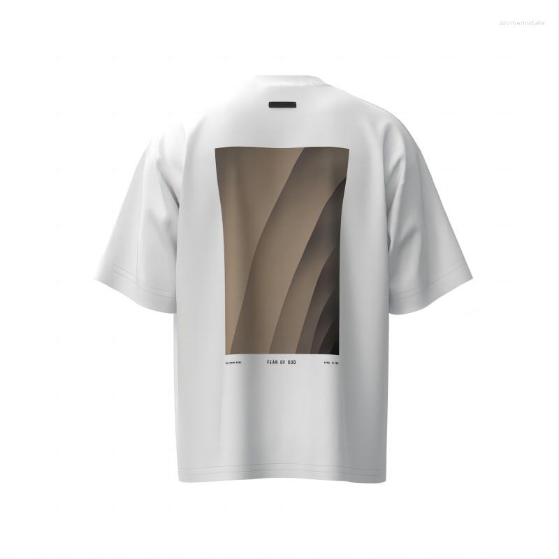 

Men's T Shirts Short Sleeved Character Letter Printed Trendy Brand Heavyweight Correct Version High Street T-shirt, White