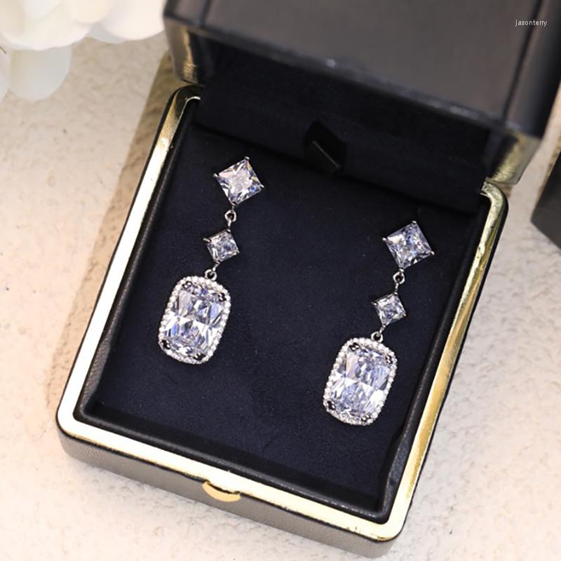 

Stud Earrings Top Qulity Big Zircon 925 Sterling Silver Luxury Jewelry For Women Water Drop