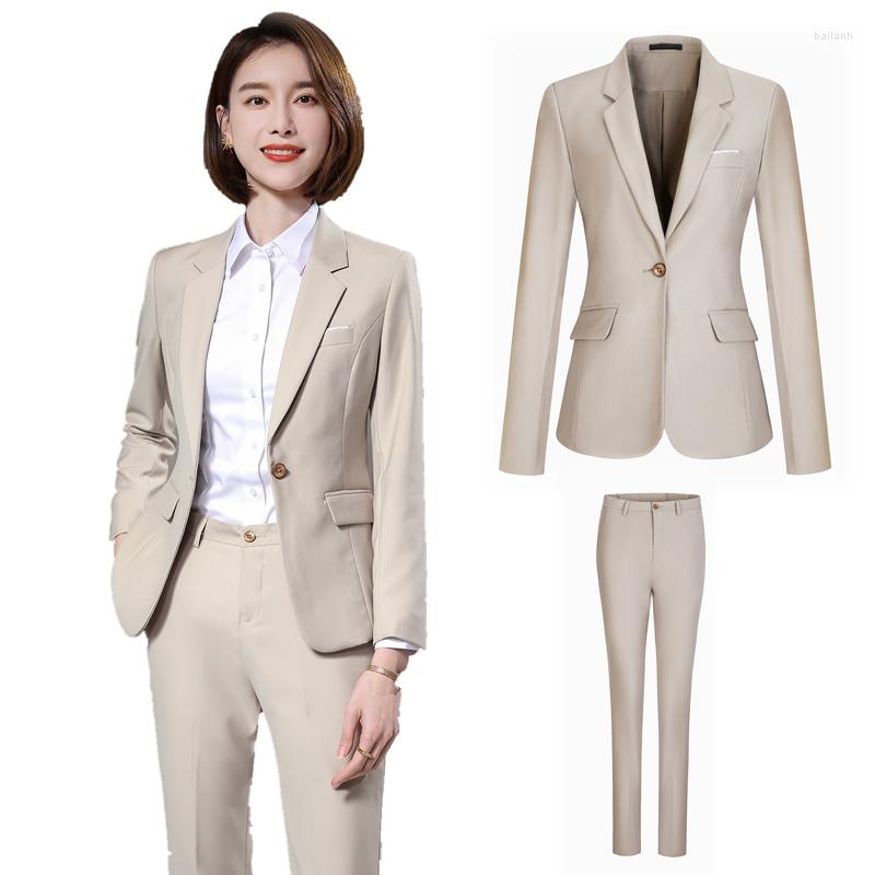 

Women's Two Piece Pants Korean Quality Spring Large Ladies Professional Office Lapel Cardigan Suit Jacket Casual Women Work Coat Size, Black blazer