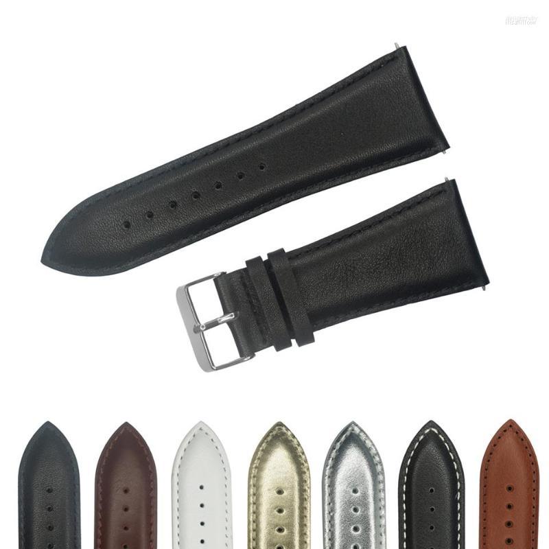 

Watch Bands YQI Strap 32mm Band Black Brown White Gold Silver Big Large Size Calf Genuine Leather WatchBand Buckle