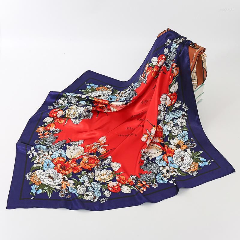 

Scarves Autumn 90X90CM Muslim Muffler 2023 Luxury Beach Sunscreen Shawls Style Kerchief Winter Fashion Design Square