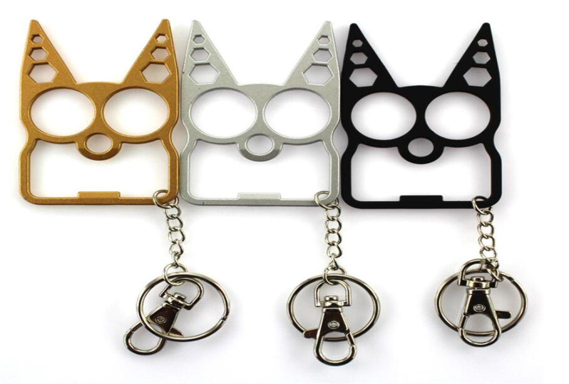 

Multi Function Self Defense Keychain Mental Cat Car Keychains Bottle Opener Creative Wrench Broken Window Key Chain Fashion Handba1821273