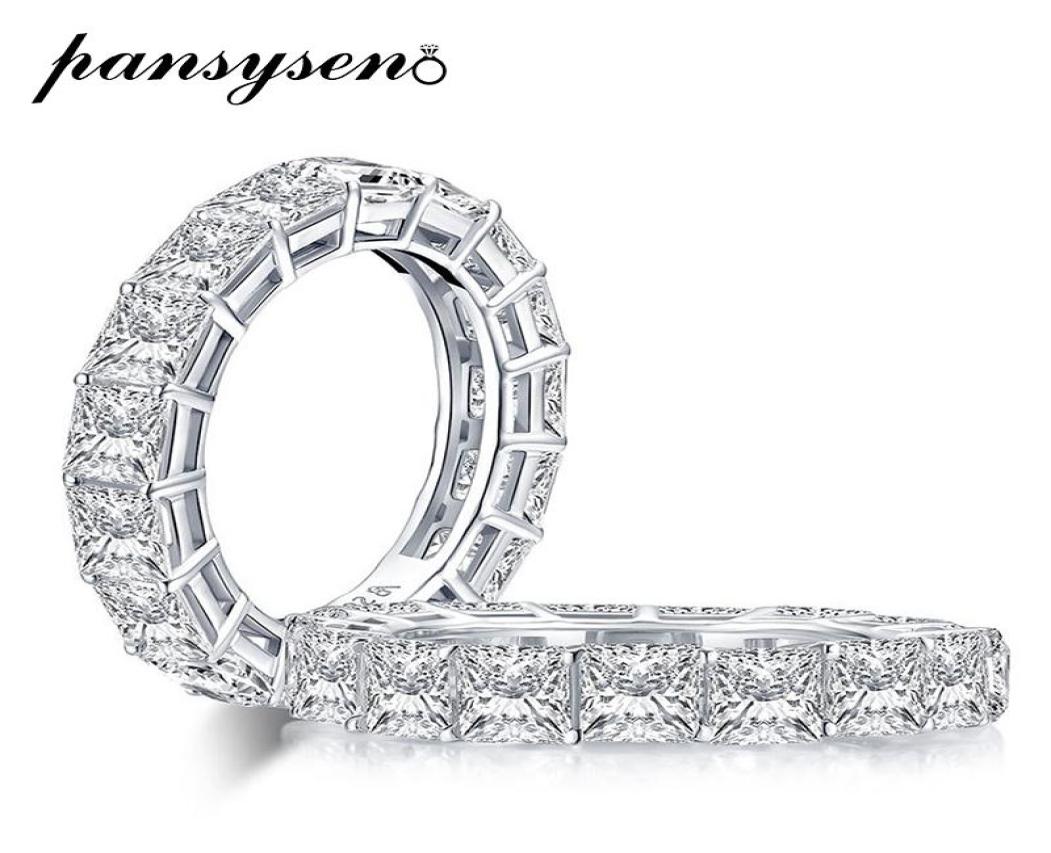 

100 Solid 925 Sterling Silver 4MM Square Created Moissanite Wedding Engagement Rings Whole Lady Fine Jewelry Ring Cluster8173225