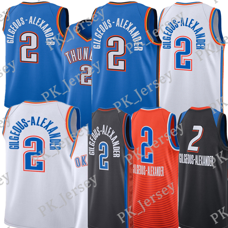 

#2 Shai Gilgeous-Alexander Basketball Jersey Mens blue white black Orange jerseys, Mix order(please mark the color)