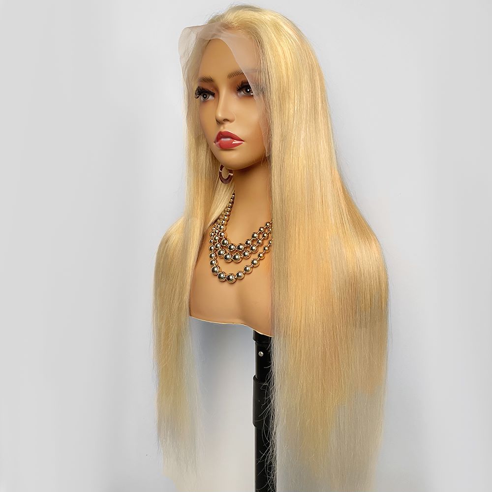 

New Design Honey Blonde Straight Human Hair Wig 13X4 Lace Frontal 613 Wig 30 Inches Brazilian Remy Hair Wigs for Women 180 Density 613 Wig