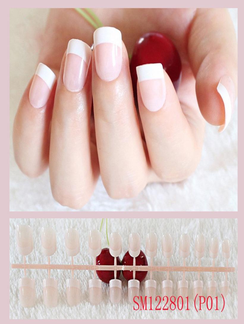 

Timeless Classic French Nails Art Manicure Tan Artificial Nail Collection Finished Full Cover Fingernail Tips Patch5546605, Black