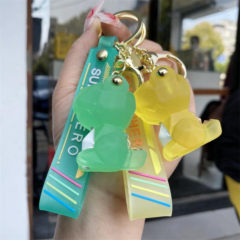 

Keychains Trendy Cute Transparent Dinosaur Keychain Creative Friend Gift Key Ring Holder Couple Pendant Jewelry Women Accessories