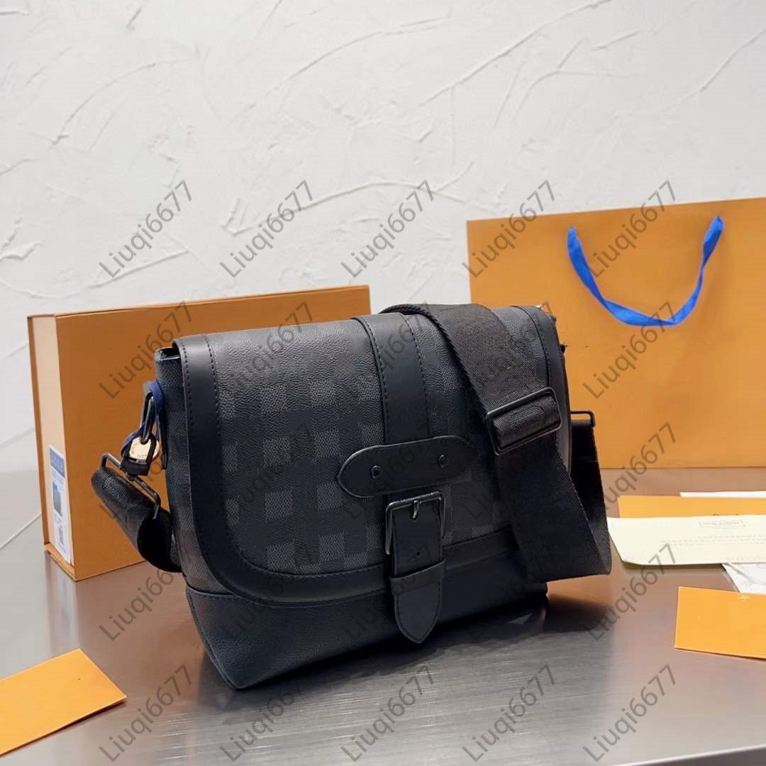 

10A Top Genuine Leather Designer men bag district Saumur Messenger bag handbags Shoulder Bag Briefcase bag backpack louise Purse vutton Crossbody viuton Bag 24cm, Black flower