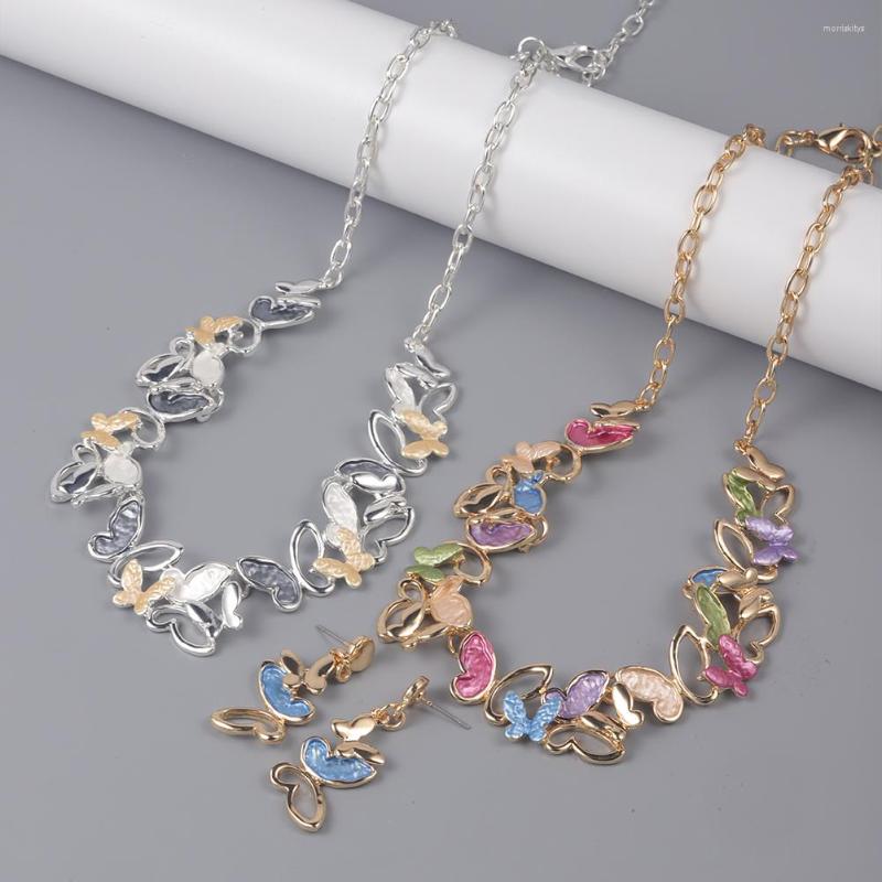 

Chains Kuuipo 2023 Elegant Butterfly Necklaces Neck Jewelry Accessories Female Silver Color Chain Choker For Women Party Gift Necklace