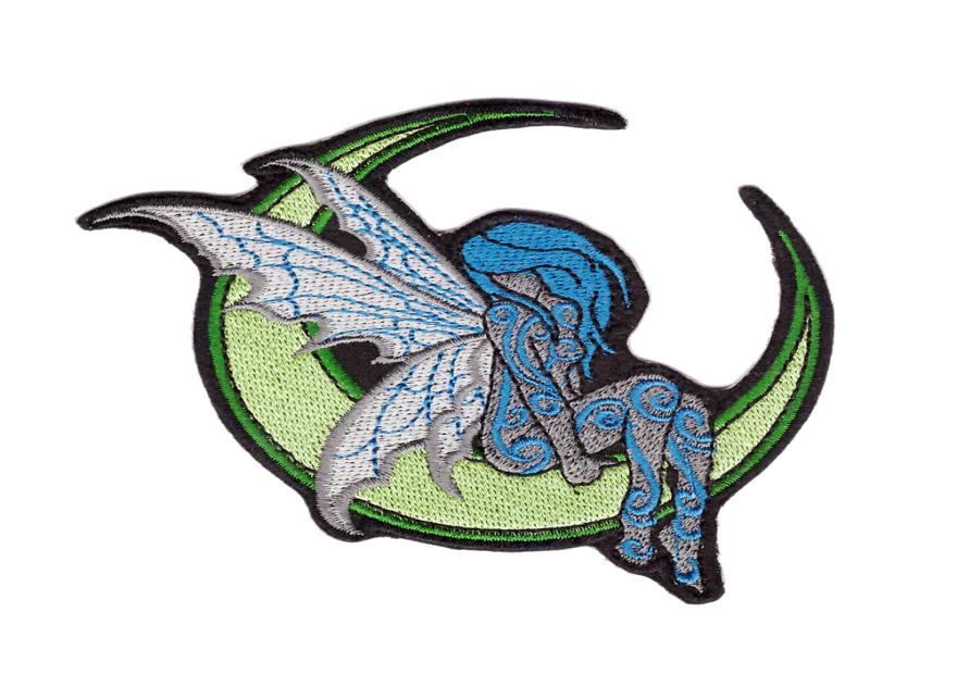 

Exquisite computer embroid Fairy Elf Punk Back biker Embroidered chenille Movie iron on wings Patches4709576, Multi-color
