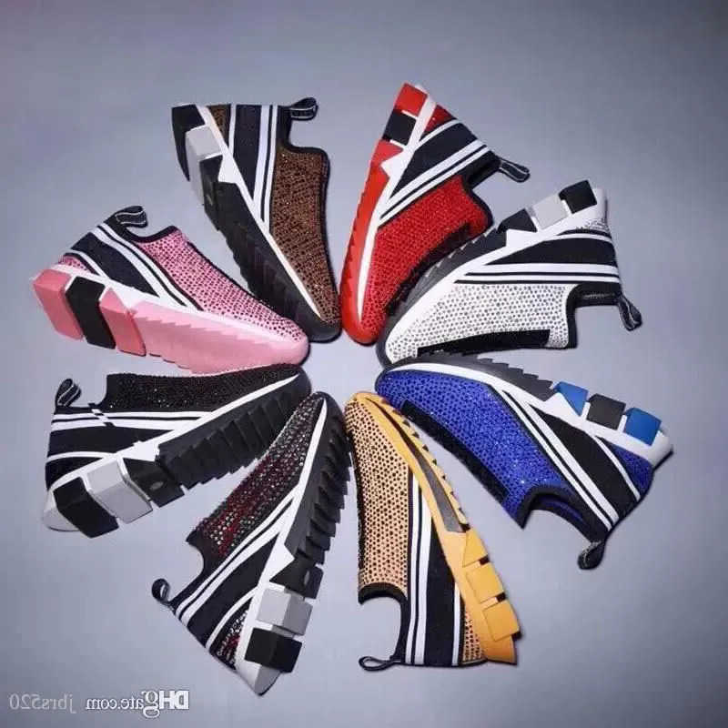 

Diamonds Casual shoes women Travel leather Elastic band sneaker fashion lady Flat designer Running Trainers Letters woman dolces e gabbanas dgs gabana platform new, Colour 3