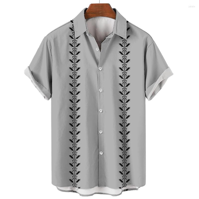 

Men's Casual Shirts Hawaii Men'S Short-Sleeved Shirt Printed Clothing Designer Beach Geometric Graphics Vacation Street Fashion, E01-hy11286