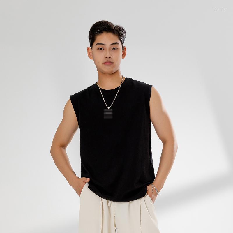 

Stage Wear Summer Men Latin Dance Tops Sleeveless Vest Adult Rumba Cha Clothing Practice Ballroom Shirt Black BL10674